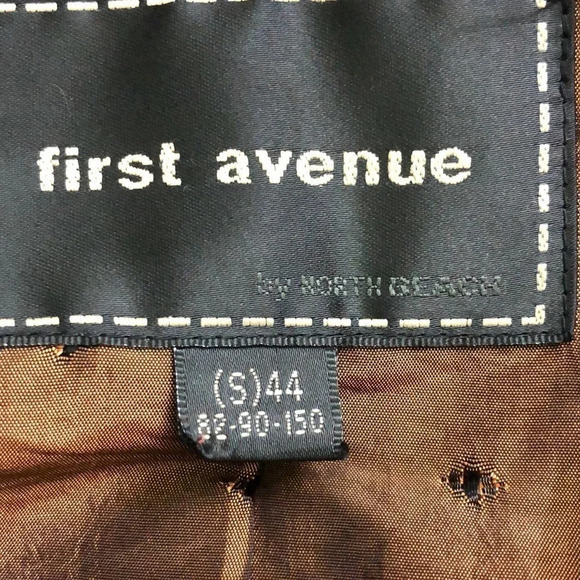 First Avenue Women's Brown Lamb Skin Leather Single Breasted Jacket Size S - Picture 3 of 4